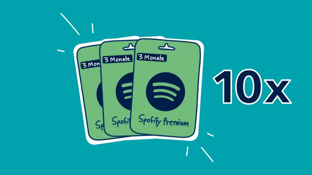 10 x eine Spotify Geschenkkarte im Wert von je 33,00 Euro